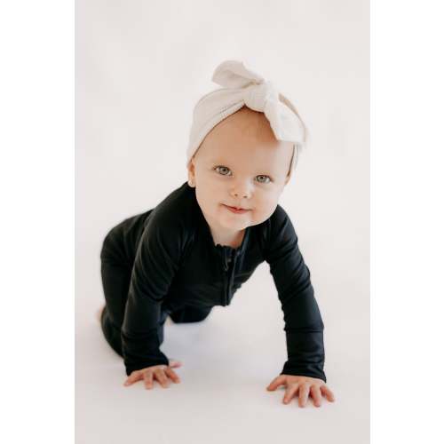 Infant Romper in Solid Black