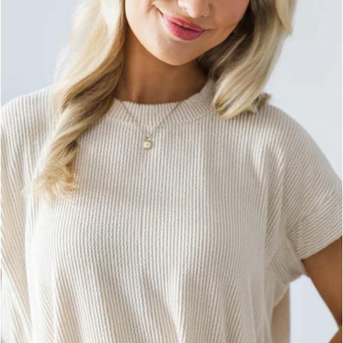 NURSING COLLECTION: Catch On Light Taupe Ribbed Top