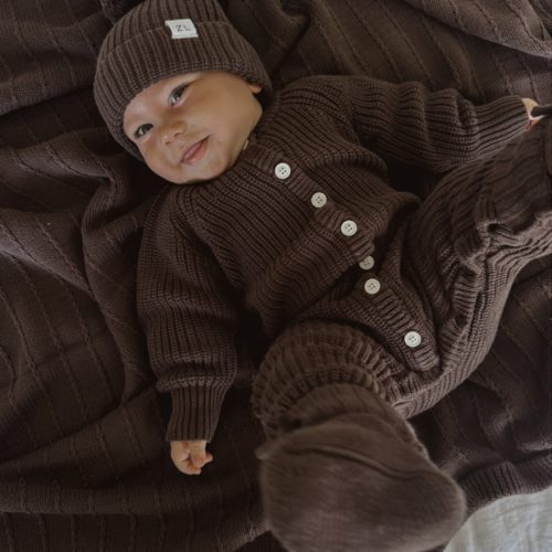 CLASSIC KNIT ROMPER ESPRESSO