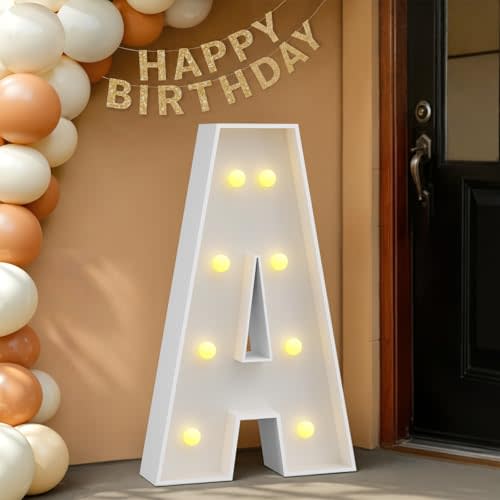 imprsv Marquee Light Up Letters, 3FT Marquee Letters Mosaic Light Up Letters for Birthday Baby Shower Party Decor, Large Marquee Letters for Party Decorations Letter A
