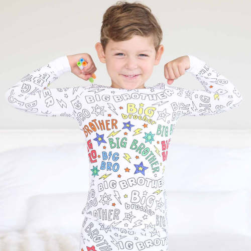 Colorable Two Piece Pajama Set | Big Bro