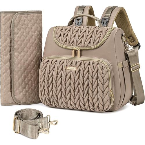 4 in 1 Convertible Diaper Bag Backpack,Waterproof Baby Diaper Bag with Changing Pad,Converts into Baby Tote Bag,Diaper Backpack,Stroller Bag and Crossbody Diaper Bag