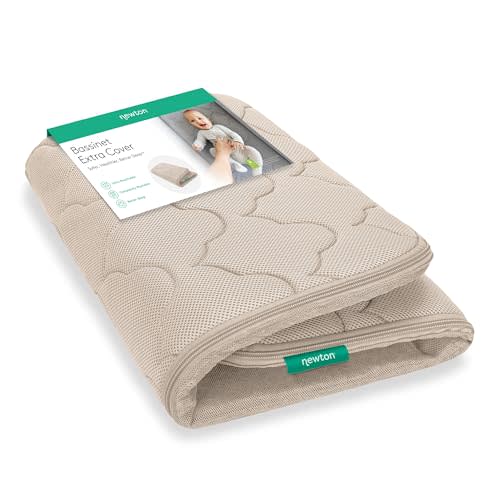 Newton Baby Extra Bassinet Cover, Breathable Safety, Removable Dual-Layer Cover, Completely Washable, Non-Toxic Cotton, Sandstone (Cover ONLY) Compatible ONLY with Newton BASSINETS