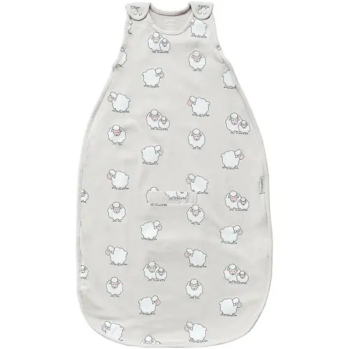 Woolino 4 Season Sleep Sack - Ultimate Merino Wool and Organic Cotton Sleeping Bag - Two-Way Zipper Adjustable Universal Size Sleep Sack for Baby (2-24 Months) - Sheep