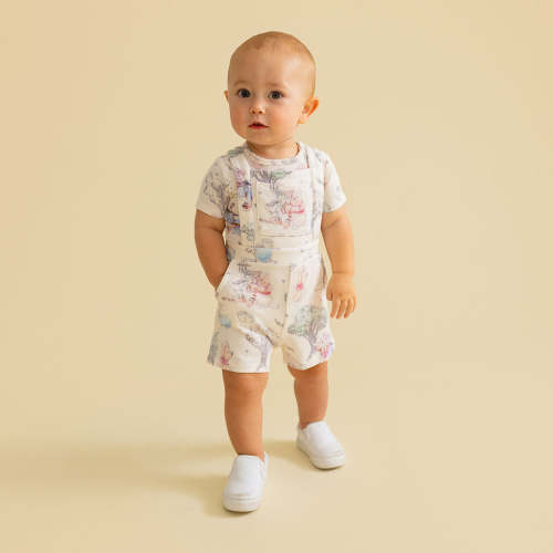 Disney Hundred Acre Wood French Terry Short Overalls