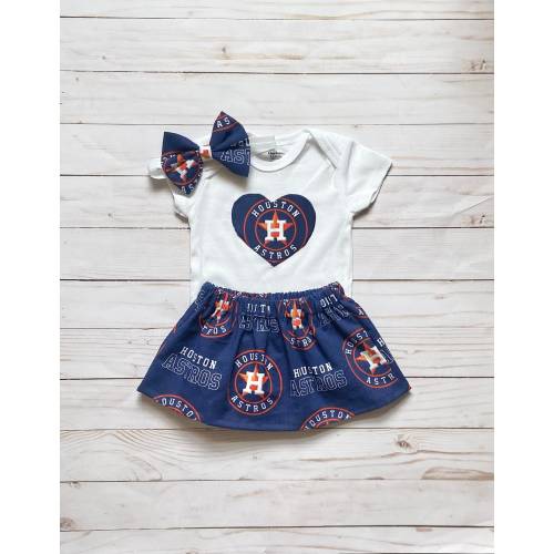 Houston Astros Baby, Astros Baby Outfit, Houston Astros Baby Skirt, MLB Baseball Baby