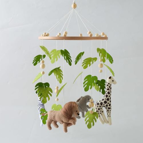 EERKEOD Baby Crib Mobile Baby Nursery Mobile Handmade Felt Forest Animal Mobile for Baby Boys and Girls Woodland Nursery Decor for Infant Bedroom Hanging Gender Neutral Baby Stuff
