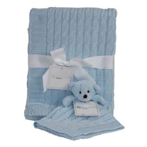 3 Stories Trading Cable Knit Baby Blanket Gift Set