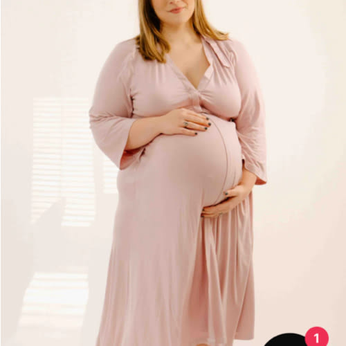Lila Labor Gown in Mauve