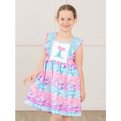 Mermaid Splash Ruffle Dress