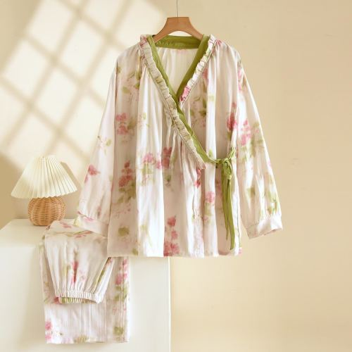 Ownkoti Ink Peony Kimono Loungewear Set