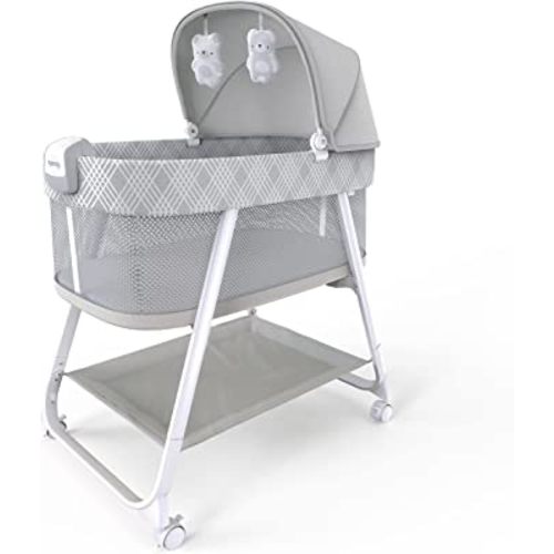 Ingenuity Lullanight Soothing Bassinet for Baby with Locking Wheels and-Night-Light, Newborn to 5 Months, Gem, 33.4x20.6x43.8"