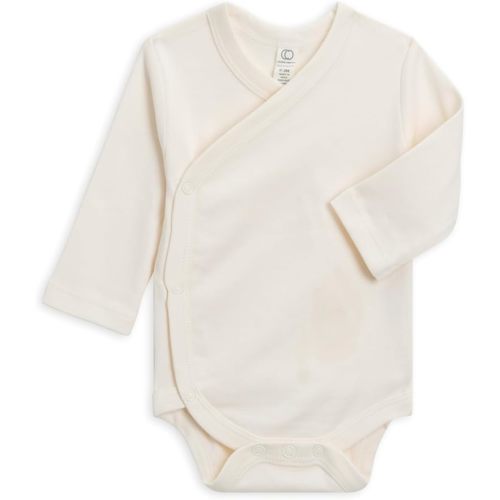 Colored Organics Baby Organic Cotton Kimono Bodysuit - Long Sleeve Infant Side Snap One Piece - Boys and Girls Clothing