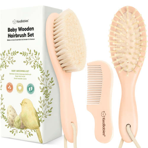 Baby Hair Brush and Comb Set (Peach) Peach / One Size