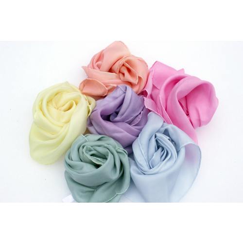 Rainbow Playsilk Set: 6 Hand-Dyed Pastel Habotai Silk Scarves