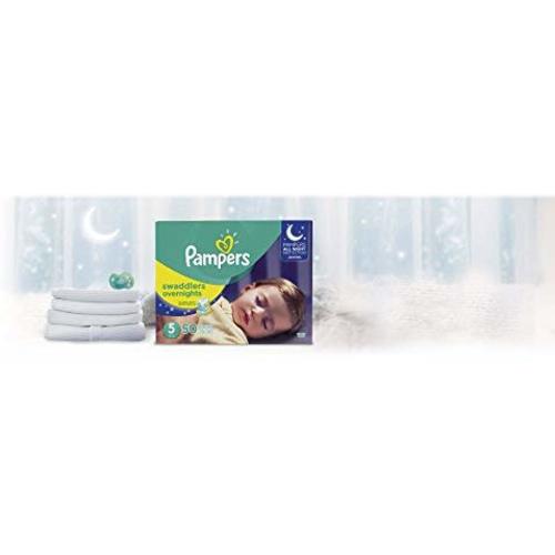 Diapers Size 5, 50 Count - Pampers Swaddlers Overnights Disposable Baby Diapers, Super Pack