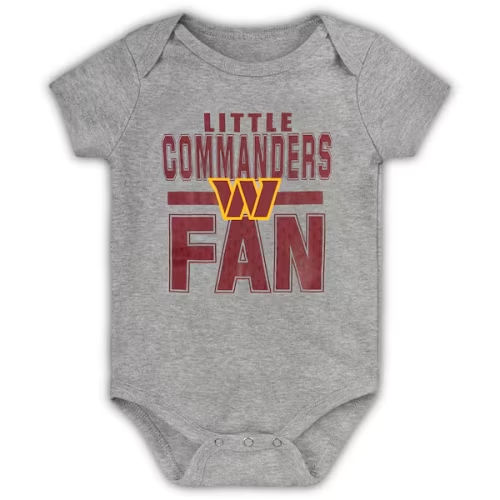 Newborn & Infant Washington Commanders Heathered Gray Little Fan Bodysuit