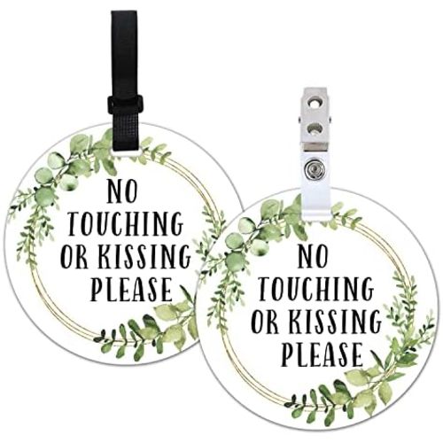 Don’t Touch Baby Sign, No Kissing Baby Car Seat Sign or Stroller Tag, 2 Pack Baby Stroller Car Seat Carrier Tag for Preemie Newborn (5 Inches)
