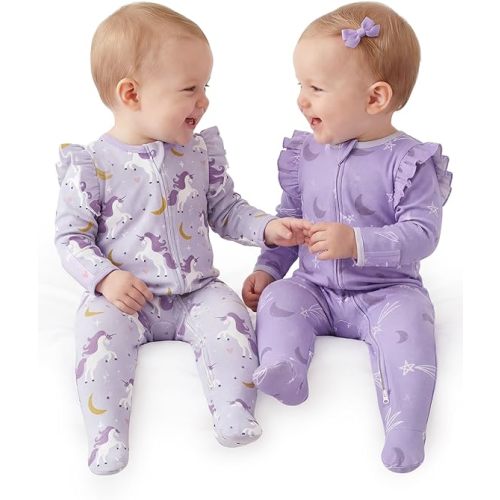 Yoofoss Baby Sleepers Baby Girl Clothes 100% Cotton Pajamas for Newborn 0-3 3-6 6-9 Months Sleep and Play Pjs