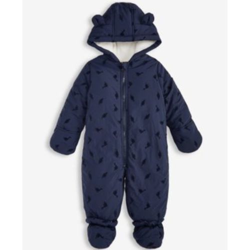 Baby Boys Hooded Dino-Flocked Footed Snowsuit, Macy's Exclusive