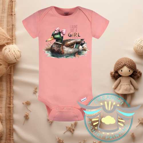 Duck Hunting Onesie® I Hunt Like A Girl Try To Keep Up, Little Duck Hunter, Mallard, Call Me Baby Onesie® Cute Girl Onesie® Girl's Hunt Too