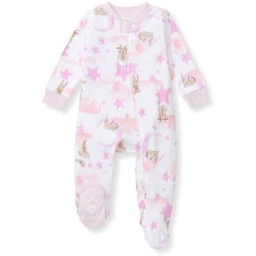 Burt's Bees Baby Girls' Organic Cotton Sleep and Play Footed Pajamas