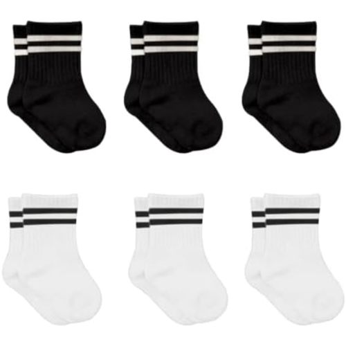 bistyle Baby Grip Ankle Socks 6 Pairs | Newborn Infant Toddlers Sock Organic Cotton | Kids Boys Girls Ankle