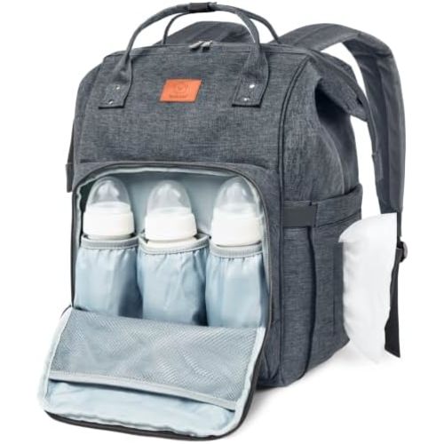 KeaBabies Baby Diaper Bag Backpack, Baby Bag for Boys, Girls (Mystic Gray)