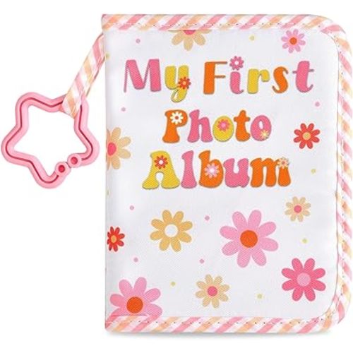 Baby's My First Family Album Soft Photo Cloth Book Groovy Flower My First Book of Photos Retro Boho Baby Memory Album Gift Holds 4x6 Pictures for Babies Newborn Toddler & Kids Baby Shower
