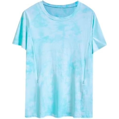 Women Maternity Zipper Tops Mama Zip Nursing Shirt for Breastfeeding Comfort Tie Dye Pregnancy Clothes Postpartum Tee