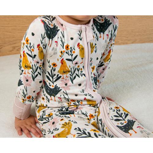 Pretty Peeps Bamboo Baby Zippies Chickens Farm Animal Bamboo Sleepwear