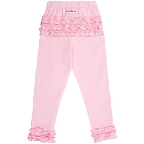 RuffleButts® Baby/Toddler Girls Soft Knit Ankle Length Ruffle Leggings