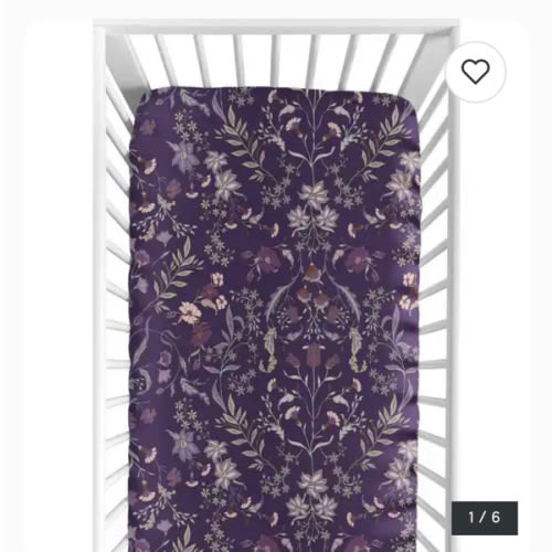 Fitted Crib Sheet Purple Teal