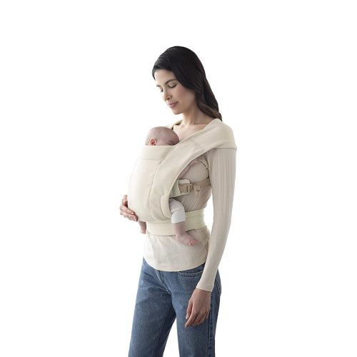 Ergobaby Embrace Cozy Newborn Essentials Baby Carrier Wrap (7-25 Pounds), Ponte Knit, Cream