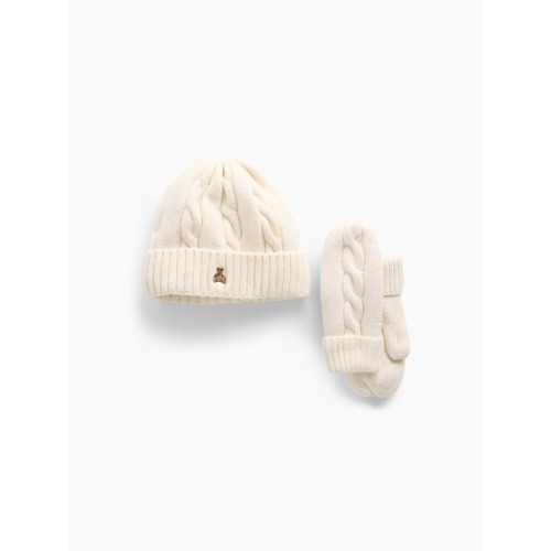 Baby & Toddler Cable-Knit Beanie & Mittens Set