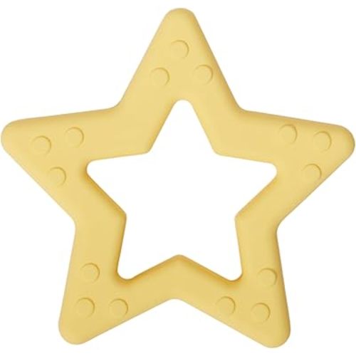 C.R. Gibson 100% Food Grade Silicone Star Baby Teether for Infants, 2.75" x 4.25", Multicolor
