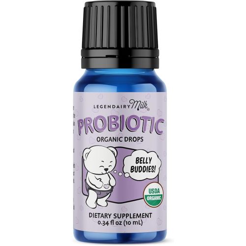 Legendairy Milk Baby Probiotic Drops Organic - Colic and Gas Drops for Newborns & Toddlers - Digestive Support, Constipation Relief - Toddler Probiotic Supports Occasional Diarrhea & Gas, 33 Servings