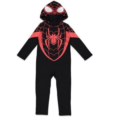 Marvel Avengers Toddler Boy or Girl Halloween Costume Printed Jersey Zip-Up Coverall Miles Morales Black 3T