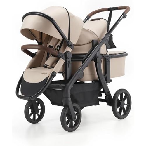 Momcozy ChangeGo Baby Stroller, Convertible Single-to-Double-to-Wagon Stroller with 23 Configurations, Carry-cot and Seat Included, Large PU Wheels, All-Wheel Suspension ＆ Extendable UPF50+ Canopy