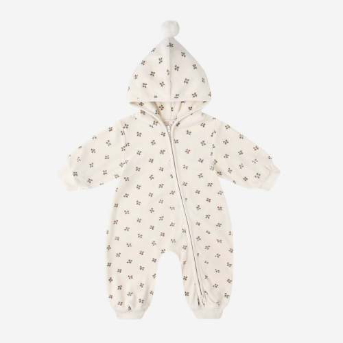 Velour Zip Jumpsuit - Holly Berry