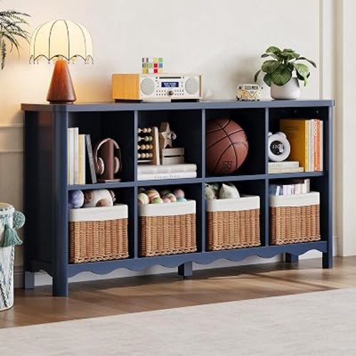 ONBRILL 8 Cube Bookcase, Bookshelf and Toy Storage Organizer for Kids Room