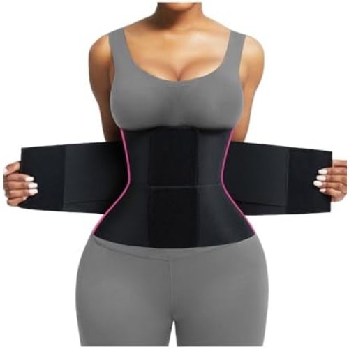 FeelinGirl Waist Trainer Belt Waist Cincher Trimmer Ab Belt Tummy Control Body Shaper with Triple Wrap Women and Men