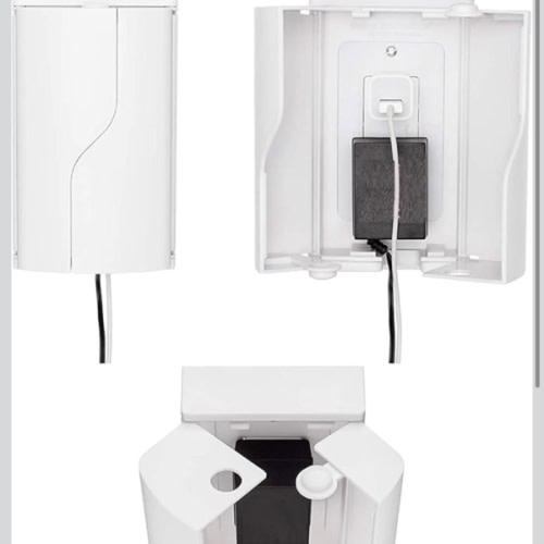 Safety Innovations Twin Door Baby Safety Outlet Cover Box for Babyproofing Outlets - More Interior Space for Extra Large Electrical Plugs and Adapters - Easy to Install - Easy to Use, (1-Pack)