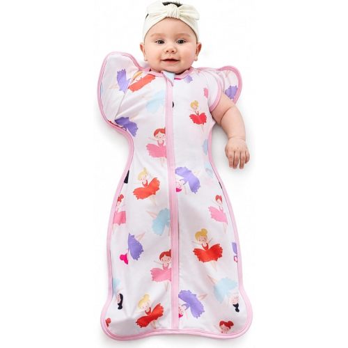 i-baby Outlast® Arms Up Self-Soothing Baby Swaddle Sleep Sack | Newborn swaddle, convertible cuffs & 2-way zipper, 0.5 TOG cotton blend, for baby boy girl, 3-6 months