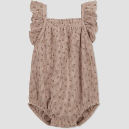 Carter's Just One You® Baby Girls' Ditsy Floral Ruffle Bubble Romper - Brown, Size: Newborn