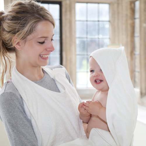 Cuddledry 'Hands-free' baby towel white