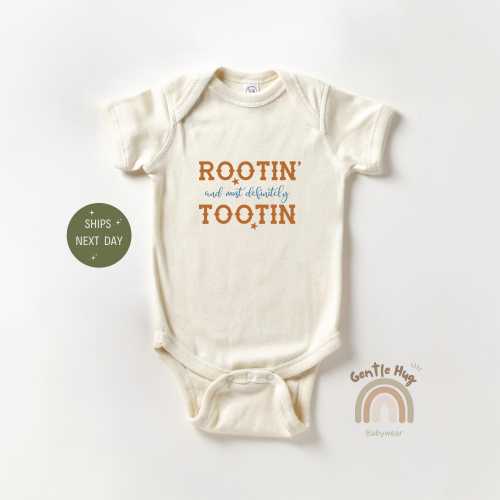 Rootin And Most Definitely Tootin Baby Bodysuit, Funny Baby Onesie®, Rodeo Baby Gift, New Cowboy Baby Onesie®, Western Baby Bodysuit