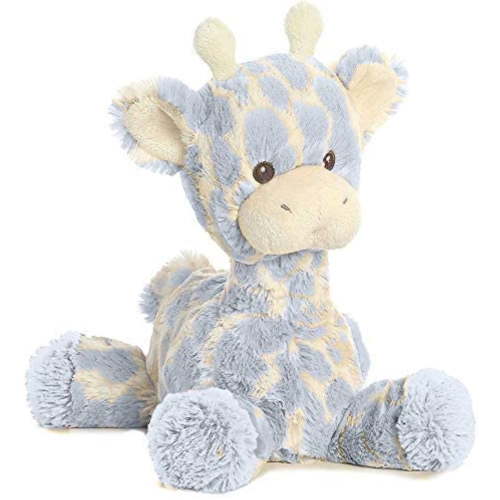 Aurora Ebba Loppy Giraffe Plush Stuffed Animal with Rattle for Baby Boy or Girl (Blue)