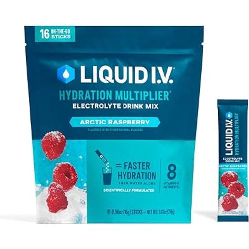 Liquid I.V.® Hydration Multiplier - Arctic Raspberry | Electrolyte Powder Drink Mix | 1 Pack (16 Servings)