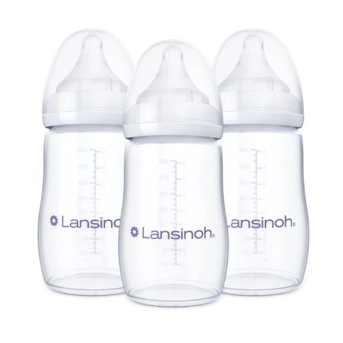 Lansinoh Anti-Colic Baby Bottles with Medium Flow Nipples (Size M) - 8oz/3pk